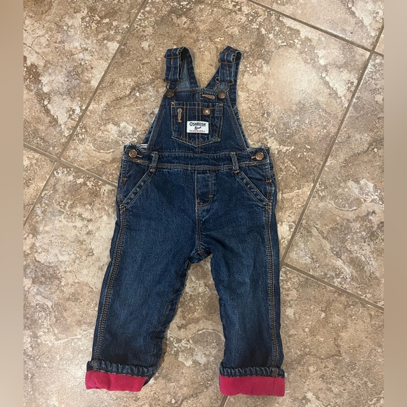 Oshkosh B’Gosh FLEECE lined Overalls 12 Months - Picture 1 of 5